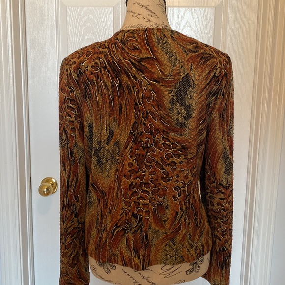Joseph Ribkoff Front Zip Jacket/Blazer size 14 Multi Coloured Browns and Golds - Picture 2 of 7